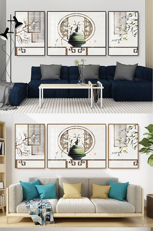 中式花卉花瓶装饰画-众图网