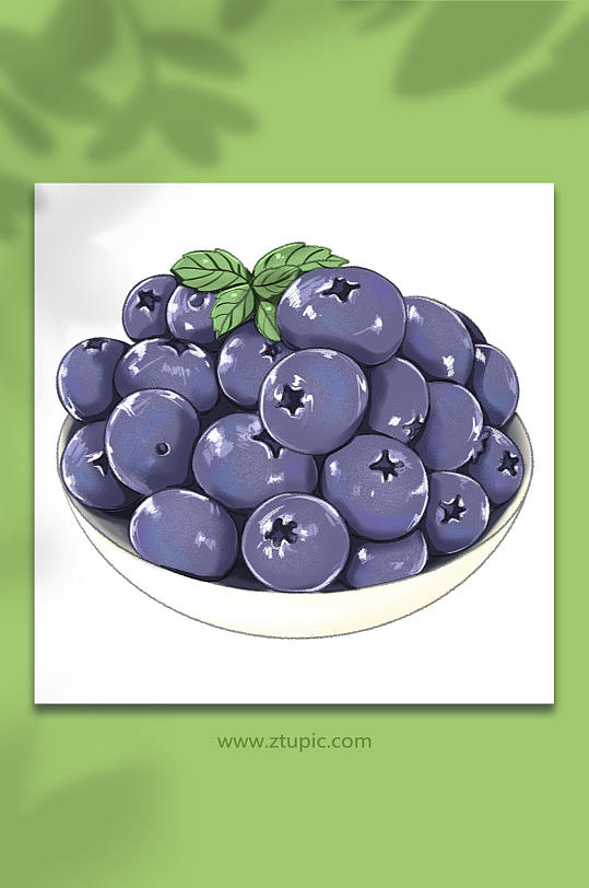 水果蓝莓插画元素