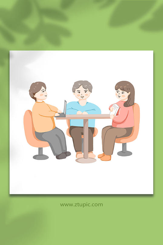 企業(yè)商務(wù)會議團(tuán)隊(duì)開會卡通人物元素