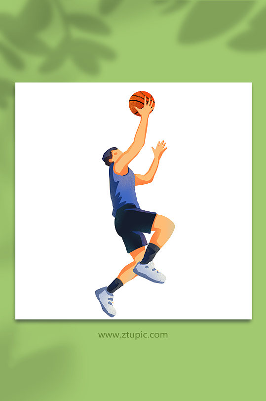 篮球插画体育亚运会插画扁平风运动员插画