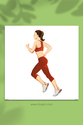 健身插画亚运会插画体育跑步女运动员插画扁平风