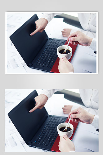企业人物摄影图高清照片喝咖啡办公讨论动作