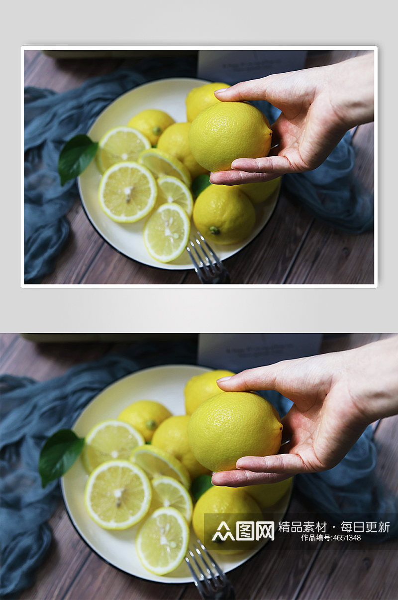 水果摄影图柠檬照片小清新插图夏季照片素材