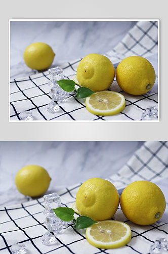 水果摄影图柠檬照片摆盘小清新插图夏季照片