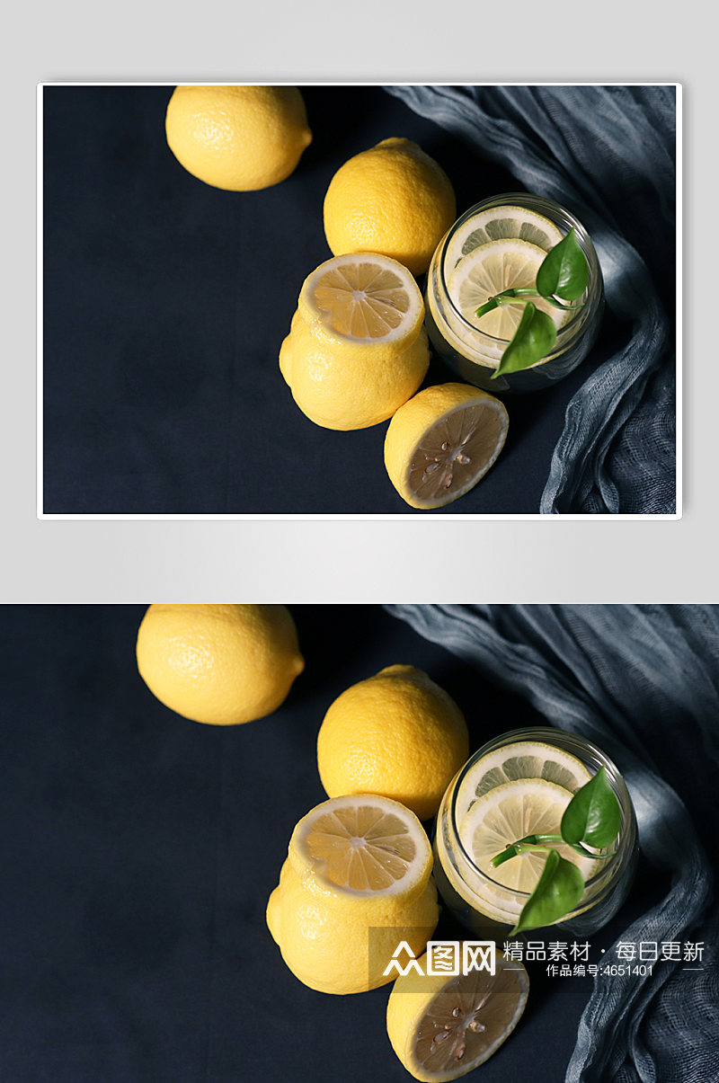 水果摄影图柠檬照片饮料小清新插图夏季照片素材