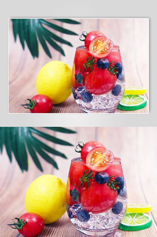 夏日饮品照片水果摄影图蓝莓照片
