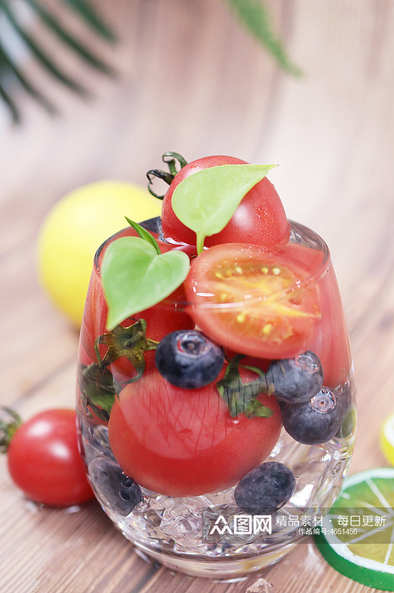 夏日饮品照片水果摄影图蓝莓照片素材