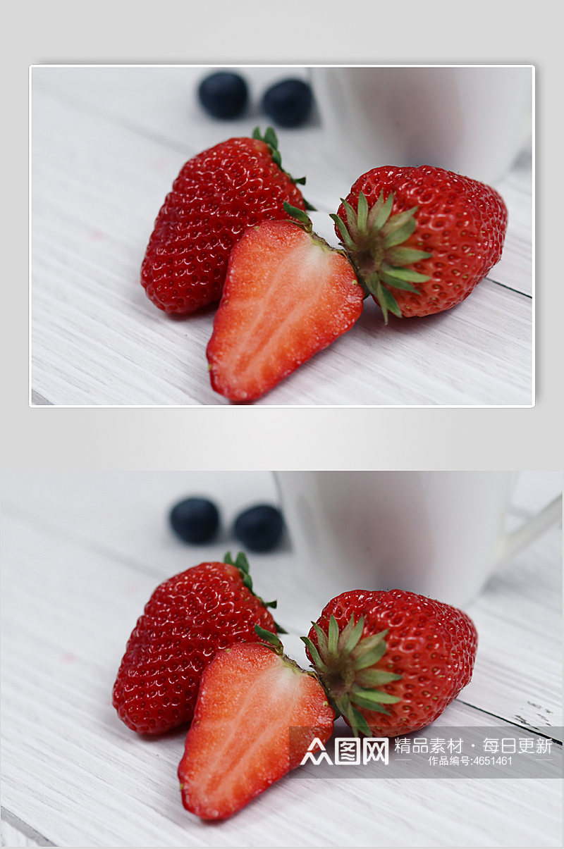 水果摄影照片草莓水果摆盘插图壁纸素材