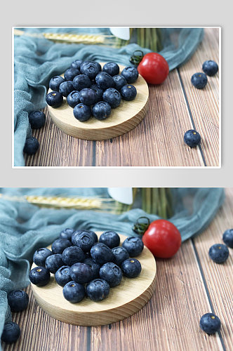 水果摄影照片圣女果蓝莓水果摆盘插图壁纸