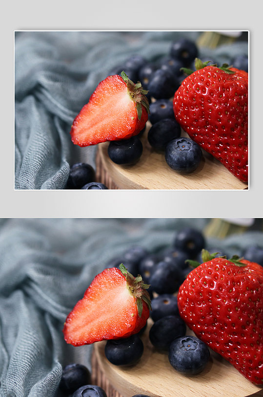 水果摄影照片橙子草莓蓝莓水果摆盘插图壁纸