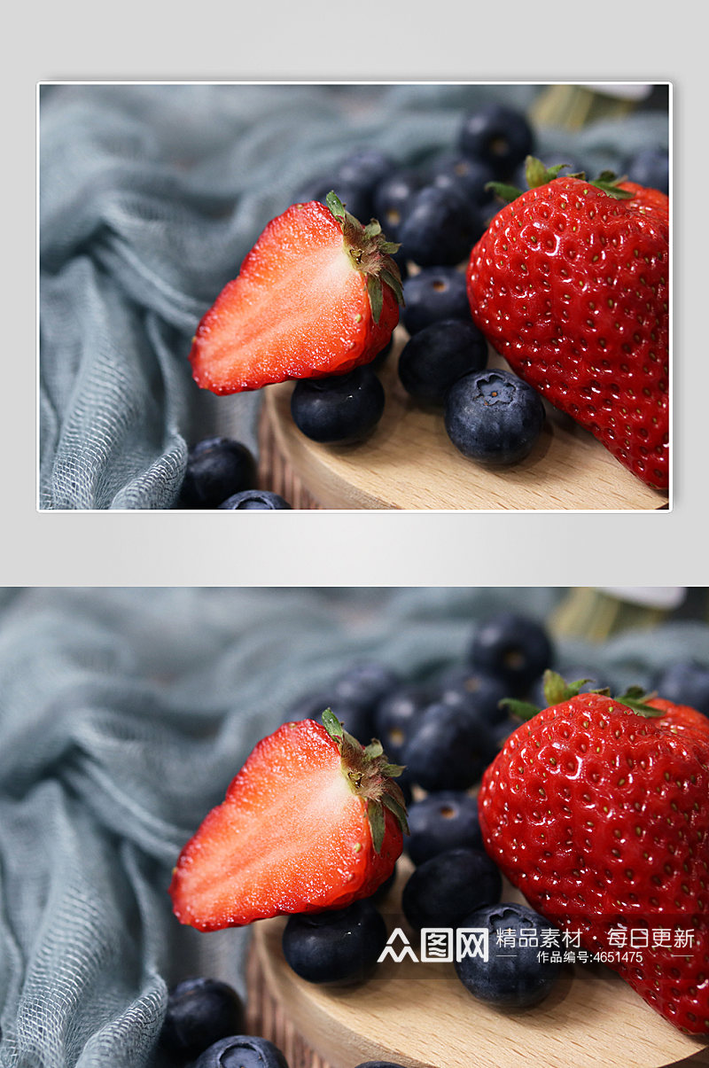 水果摄影照片橙子草莓蓝莓水果摆盘插图壁纸素材