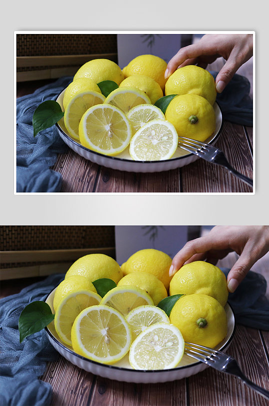水果摄影图柠檬照片小清新插图夏季照片