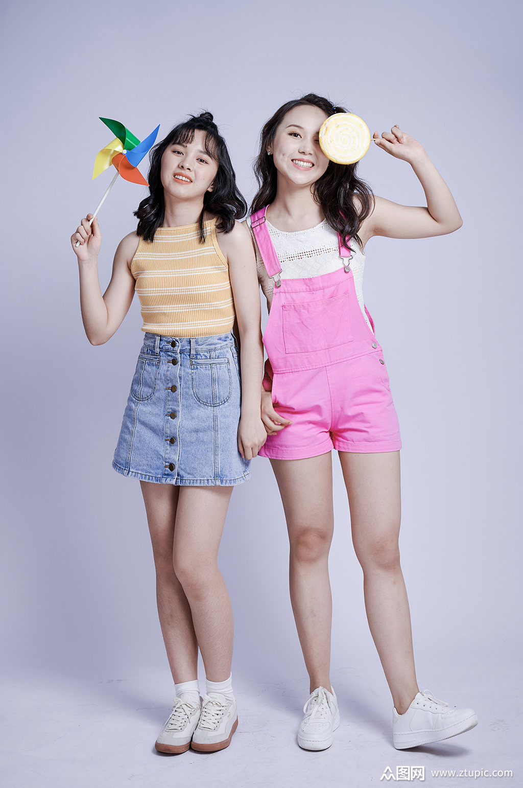 闺蜜女生双人照片可爱青春活力闺蜜摄影图模板下载-编号4669326