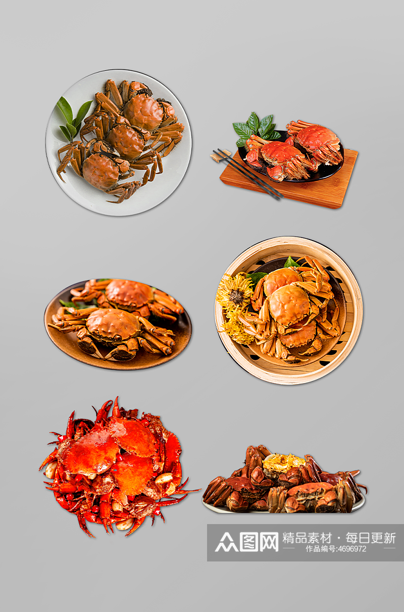 秋季中秋节大闸蟹摄影图素材免扣png元素素材