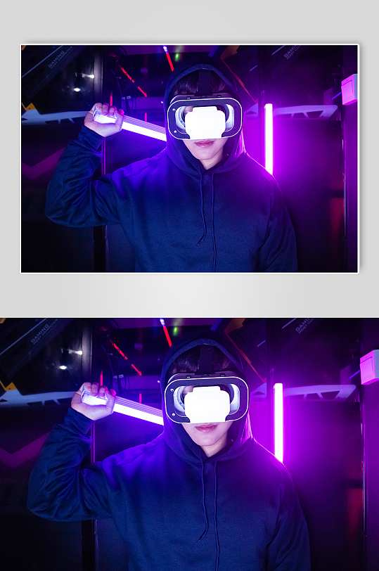 电竞房戴耳机男打游戏元宇宙电竞人物摄影图-众图网