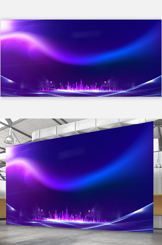 抽象未来感科技背景企业大气展板元素-众图网