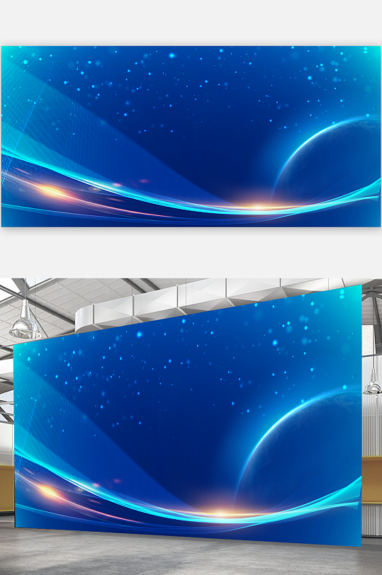 抽象未来感科技背景企业大气展板元素-众图网