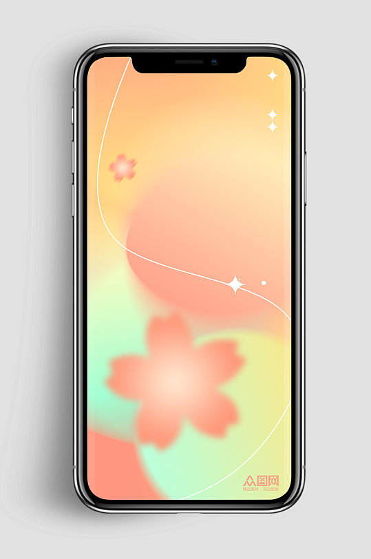 极简渐变酸性弥散风手机壁纸免扣海报背景-众图网