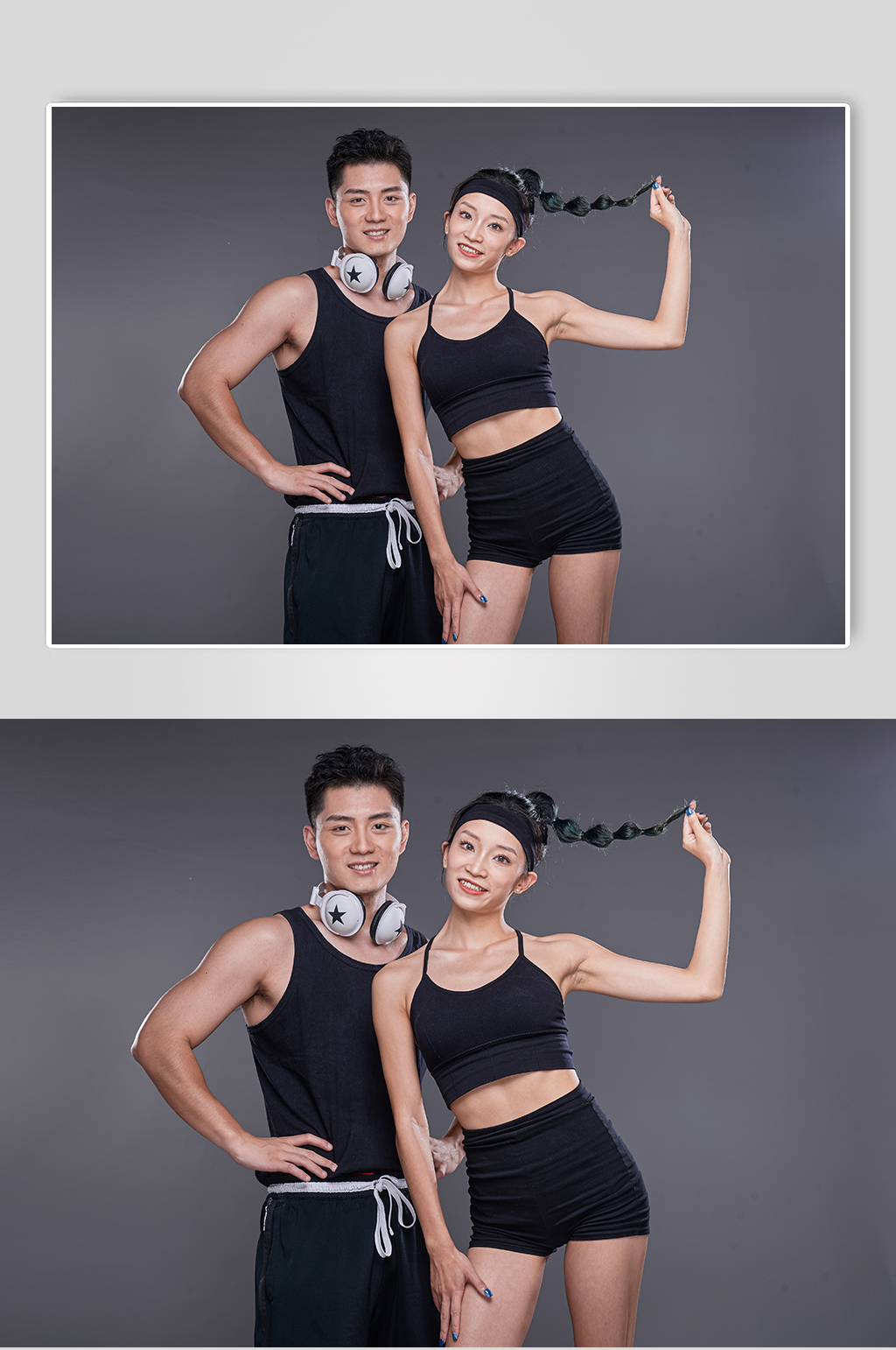 健身房男女健身运动摄影图照片素材