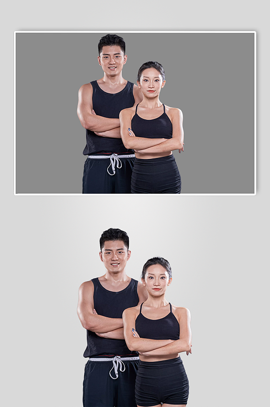 男女双人运动健身教练摄影图免扣png-众图网
