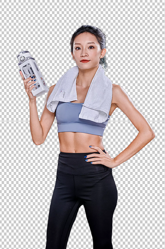 健身教练锻炼肌肉女运动摄影图免扣png-众图网