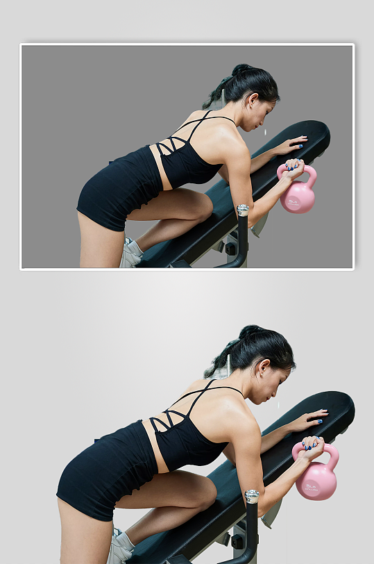 健身教练锻炼肌肉女运动摄影图免扣png-众图网