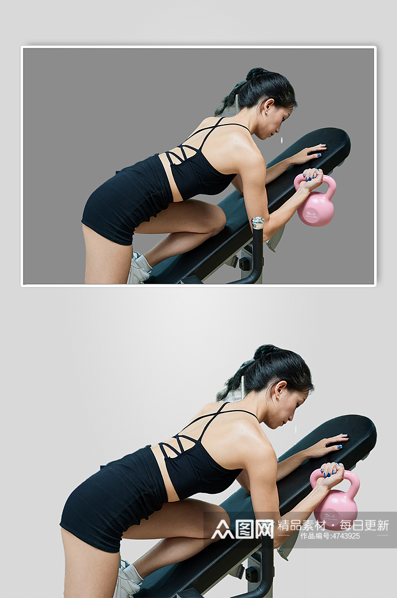 健身教练锻炼肌肉女运动摄影图免扣png素材