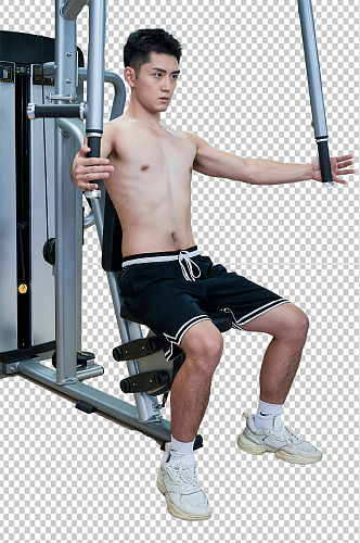 健身教练男性健身器材摄影图免扣png