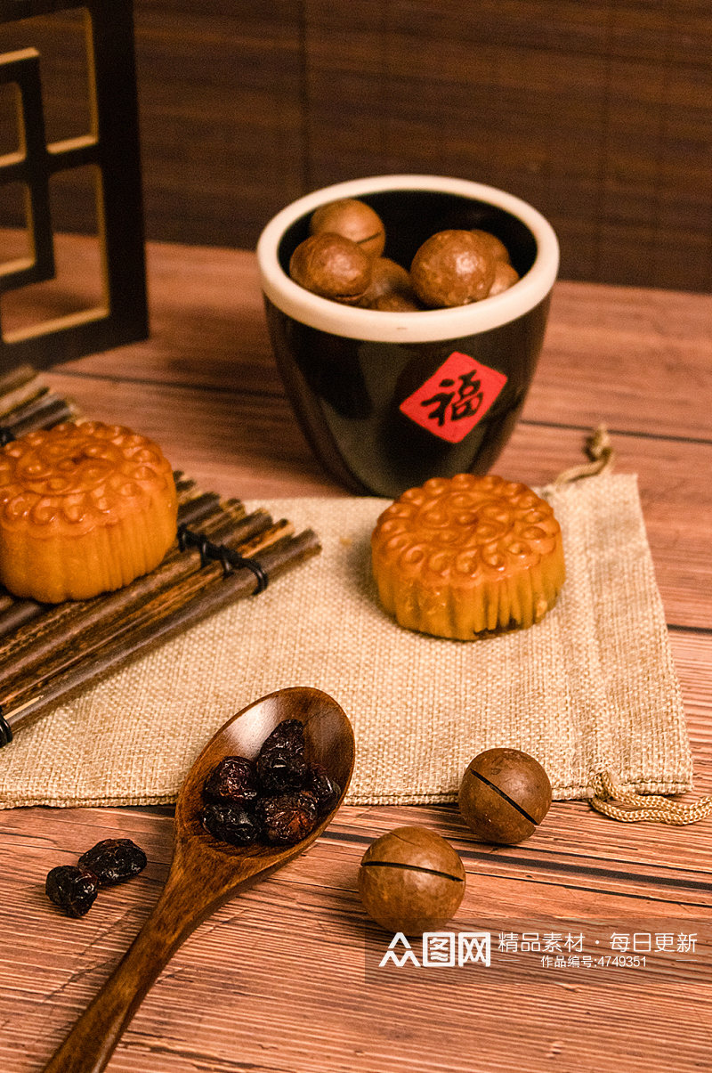 中秋节月饼传统美食摄影图片素材