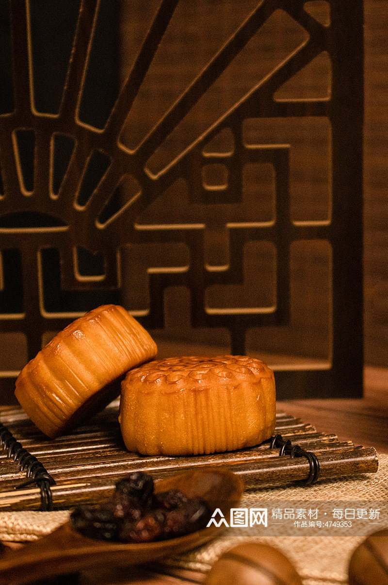 中秋节月饼传统美食摄影图片素材