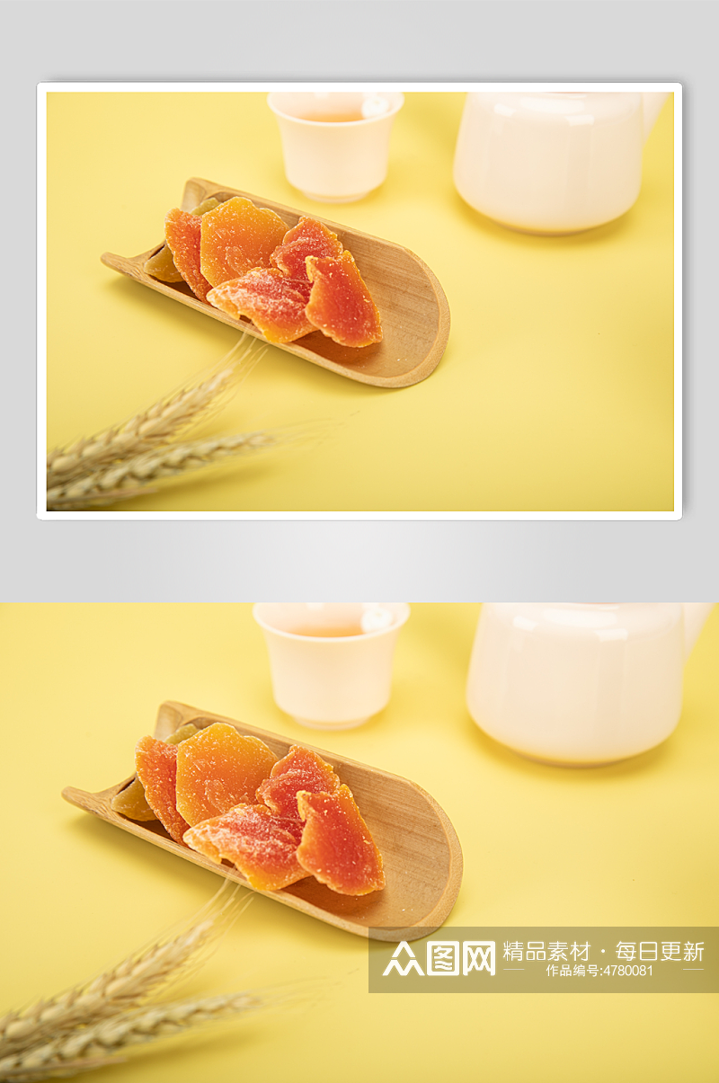 年货果脯蜜饯零食木瓜干摄影图照片素材