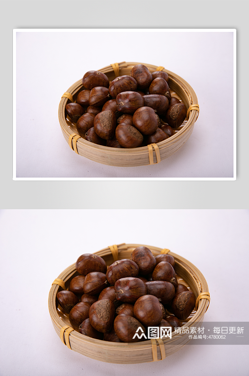 年货零食栗子板栗坚果摄影图照片素材