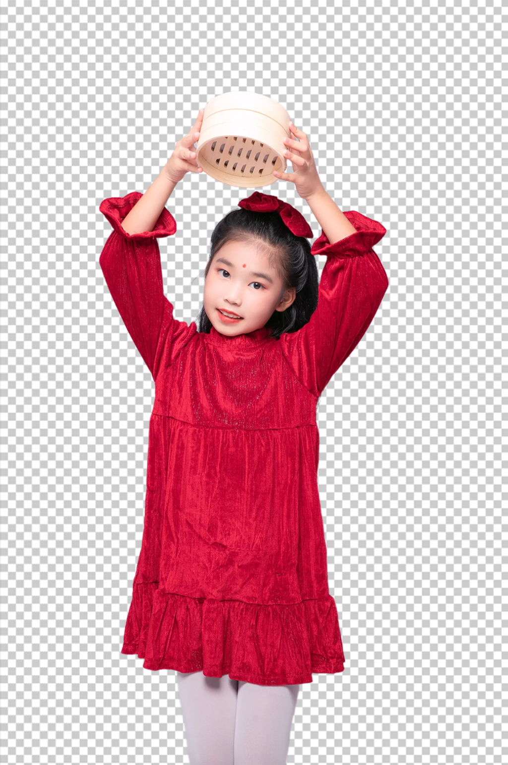 2023春节吃点心女孩摄影图免扣png素材