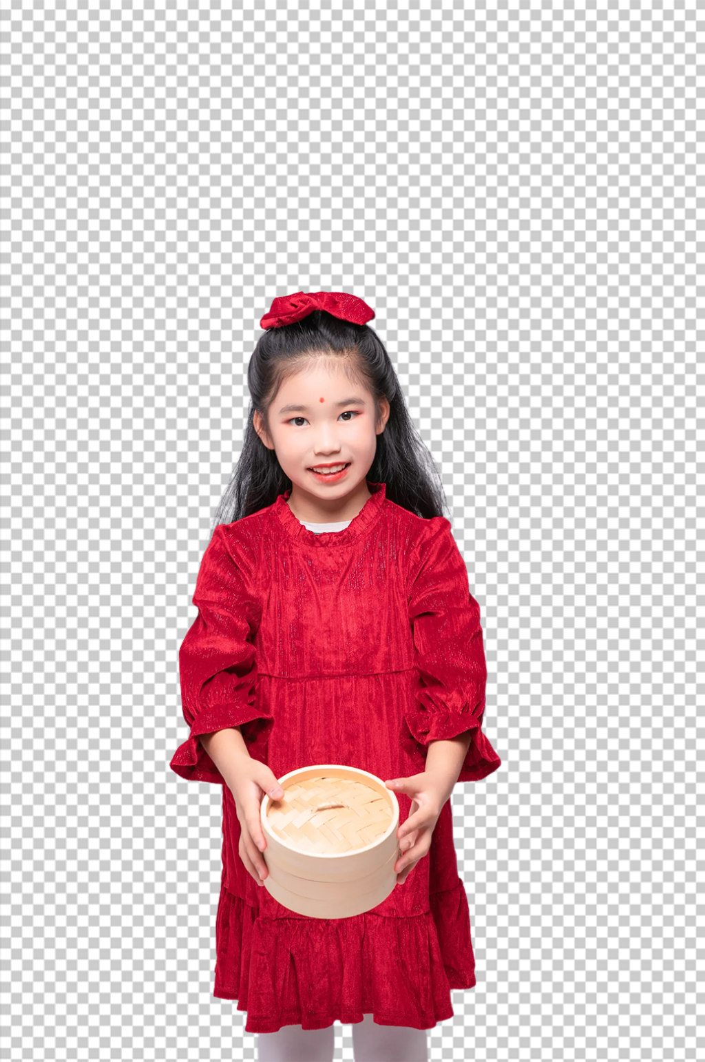 2023春节吃点心女孩摄影图免扣png素材