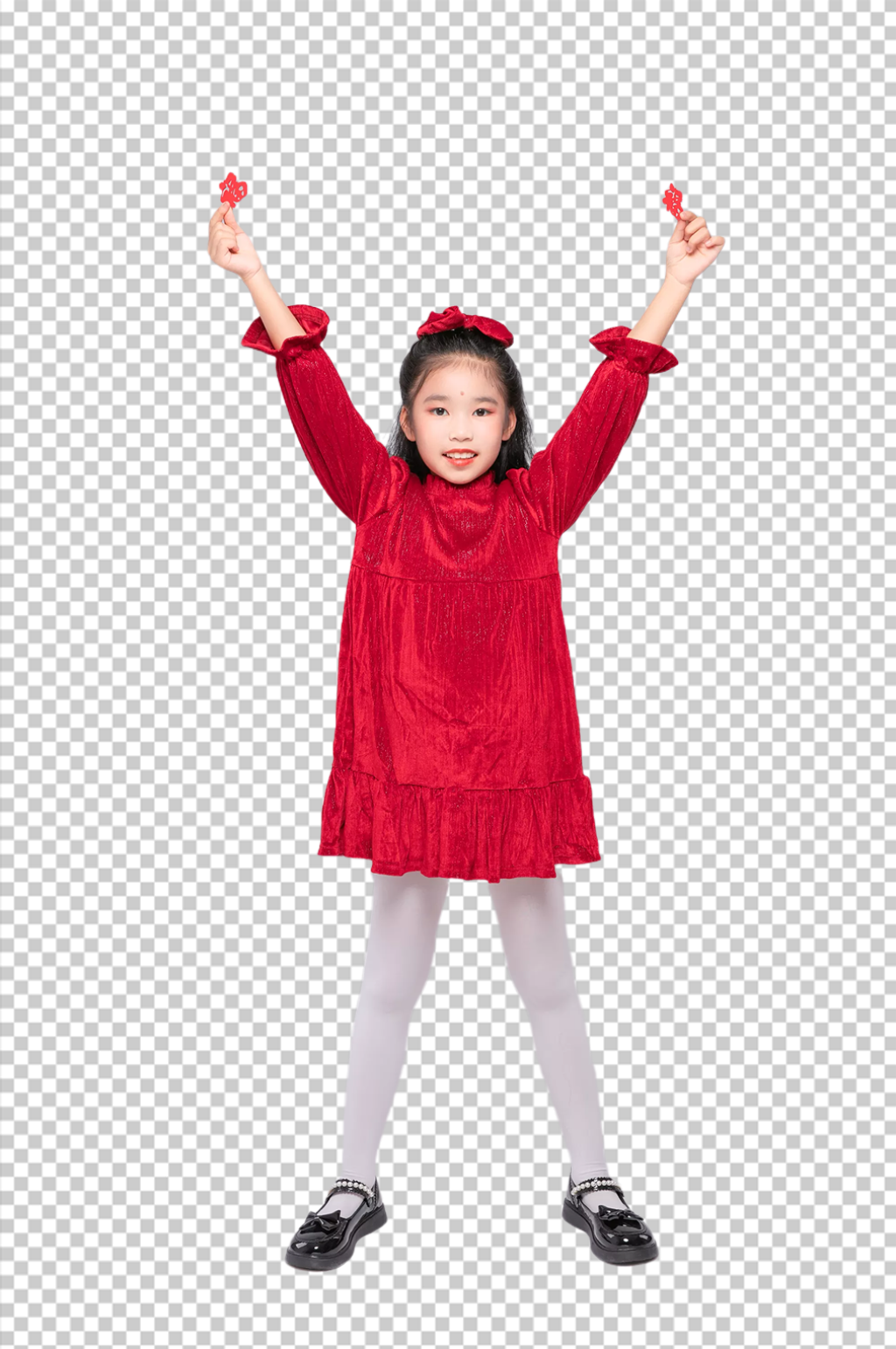 2023新年春节灯笼女孩摄影免扣png素材