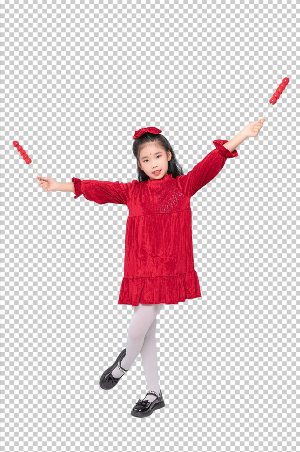 2023新年糖葫芦兔年儿童人物摄影图片素材