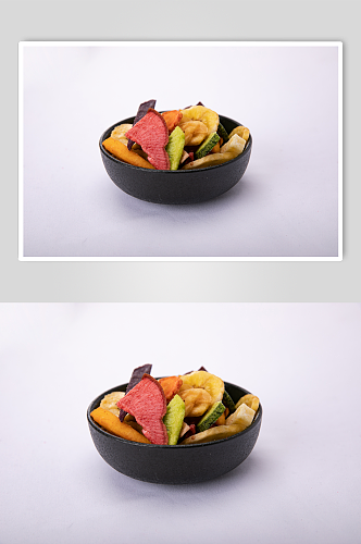 混合果干水果冻干健康零食摄影图照片