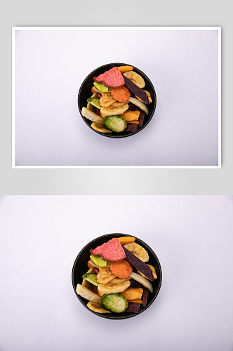 混合果干水果冻干健康零食摄影图照片