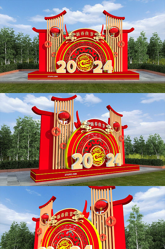 龙年雕塑户外雕塑2024新年雕塑-众图网