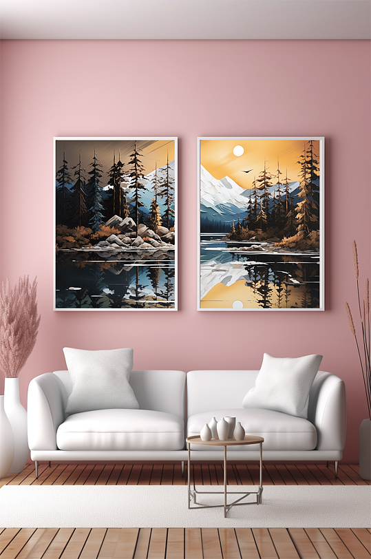 新中式意境典雅轻奢金箔装饰画客厅装饰画-众图网