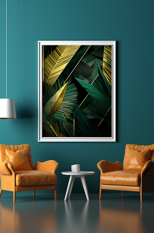 现代芭蕉棕桐叶热带雨林装饰画