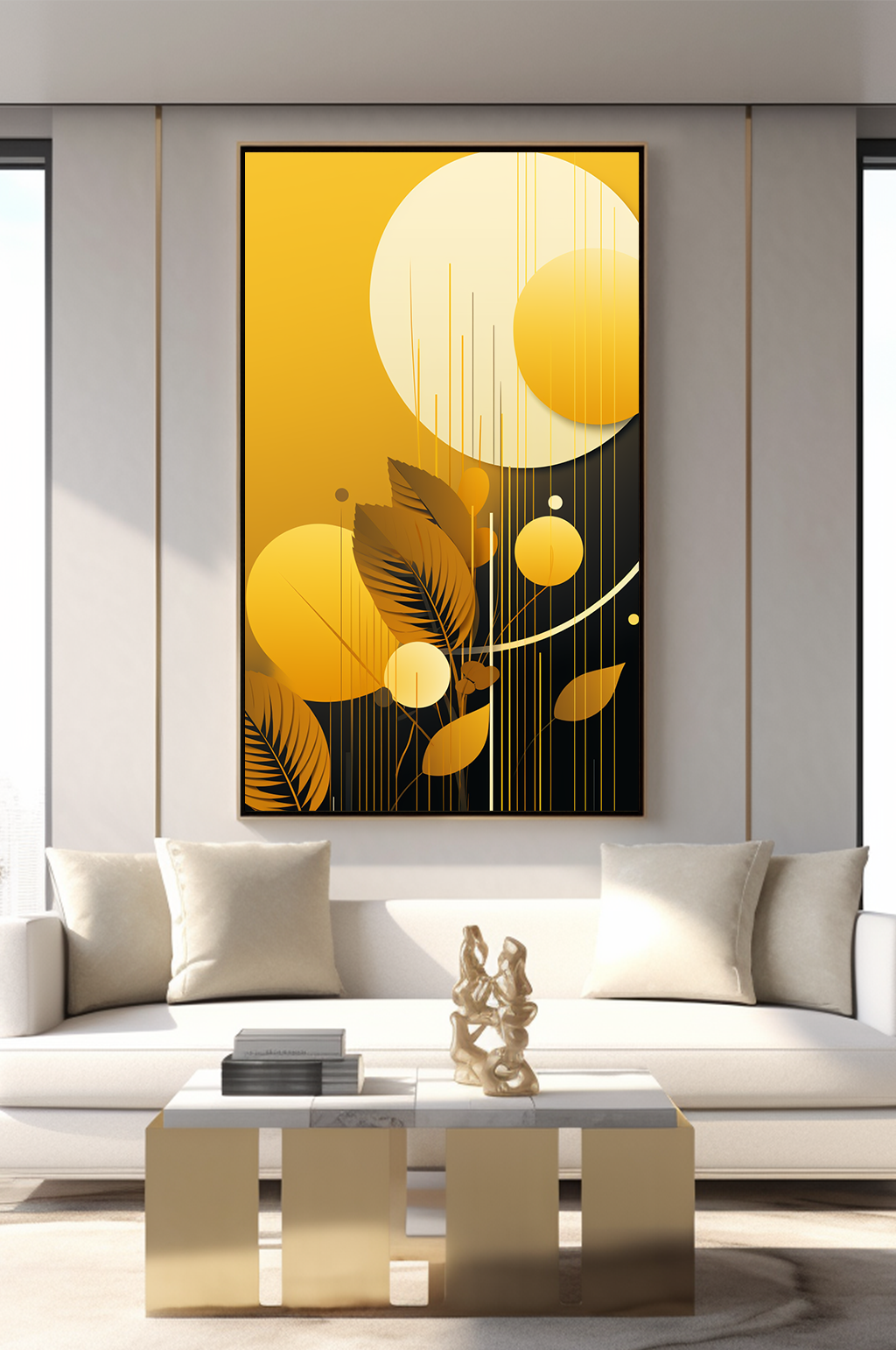 黑金几何组合现代风格装饰画素材