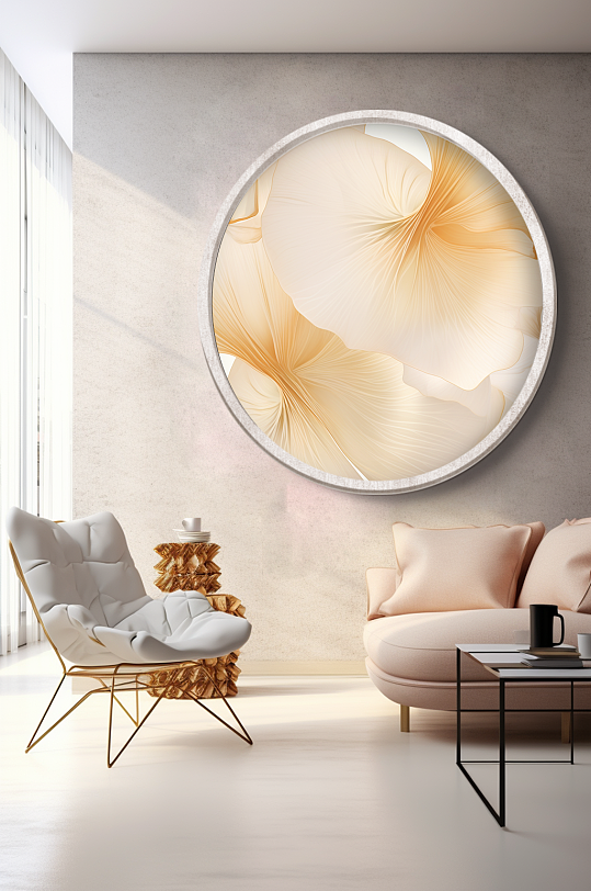 现代简约客厅银杏叶装饰画