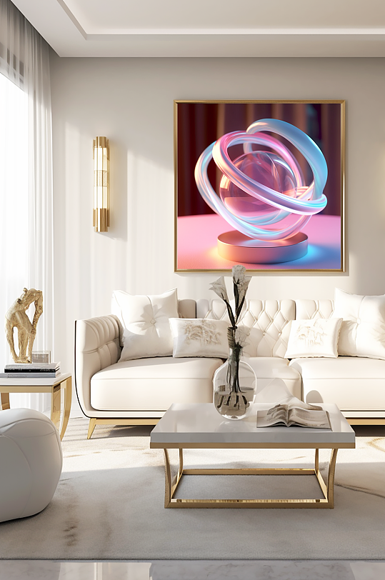 彩色虹光玻璃雕塑装饰画-众图网