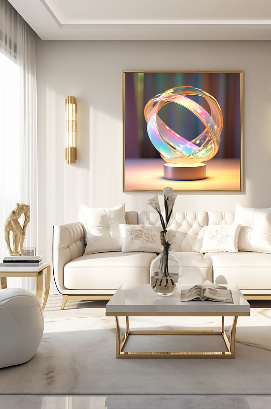 彩色梦幻玻璃质感装饰画-众图网