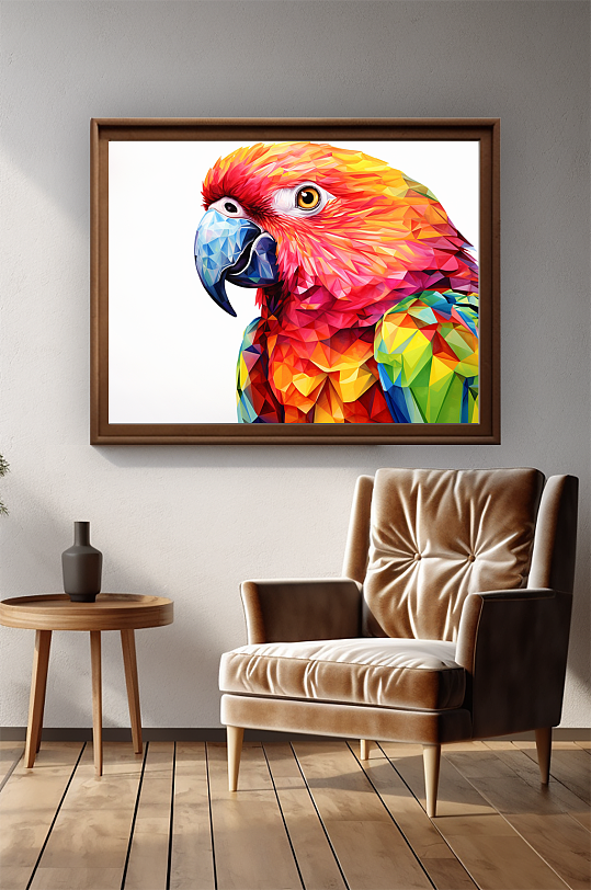 晶格动物几何动物现代平面鹦鹉室内装饰画