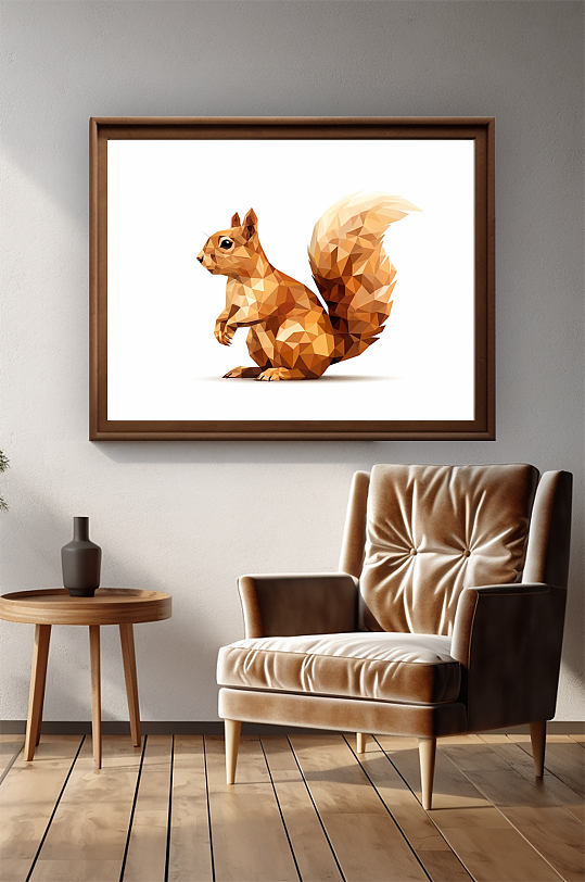 晶格动物现代抽象动物松鼠客厅装饰画