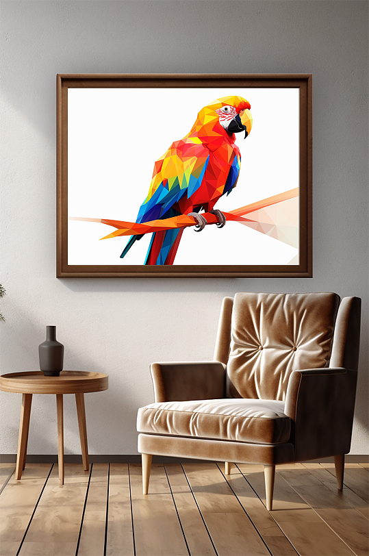 晶格动物几何动物现代平面鹦鹉室内装饰画