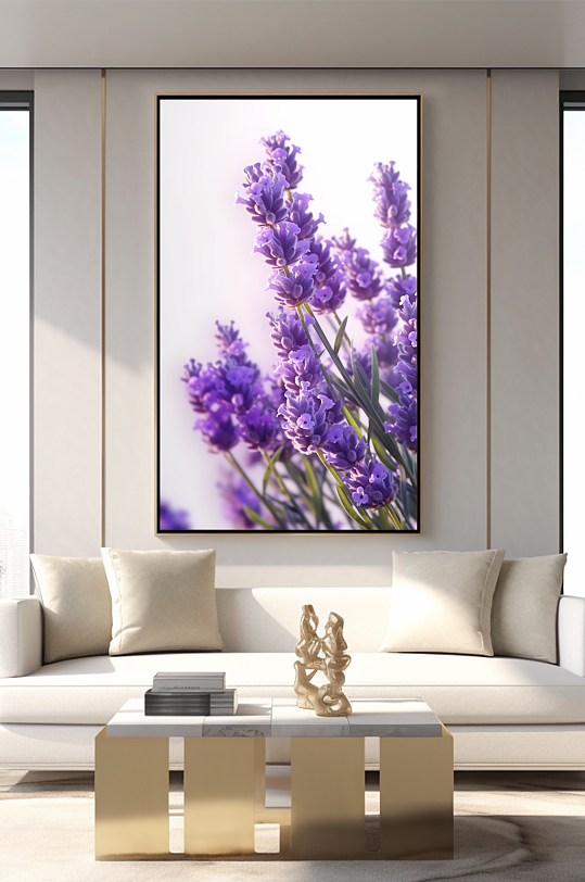 特写摄影图普罗旺斯花海摄影薰衣草装饰画-众图网