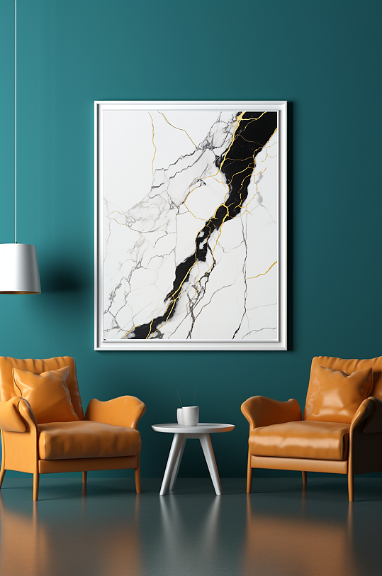 大理石鎏金轻奢现代装饰画-众图网